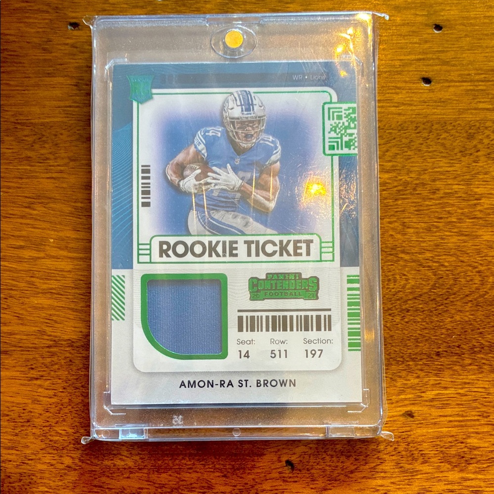 2021 Panini Contenders Rookie Ticket Swatches Amon-Ra St. Brown #RTS-ARS Lions